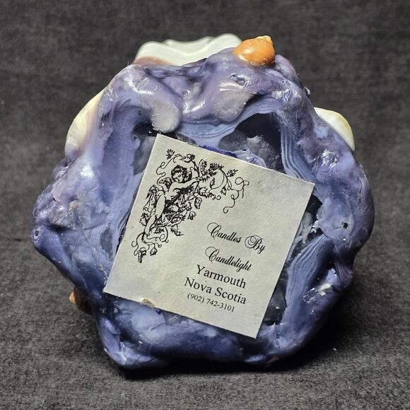 Hand Carved Ocean Life Sea Shell Aquatic Animal Designed Large Candle Rare - Picture 7 of 10